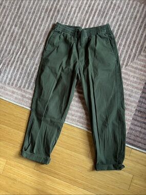 Womens Uniqlo Olive Green Casual Drawstring Pants